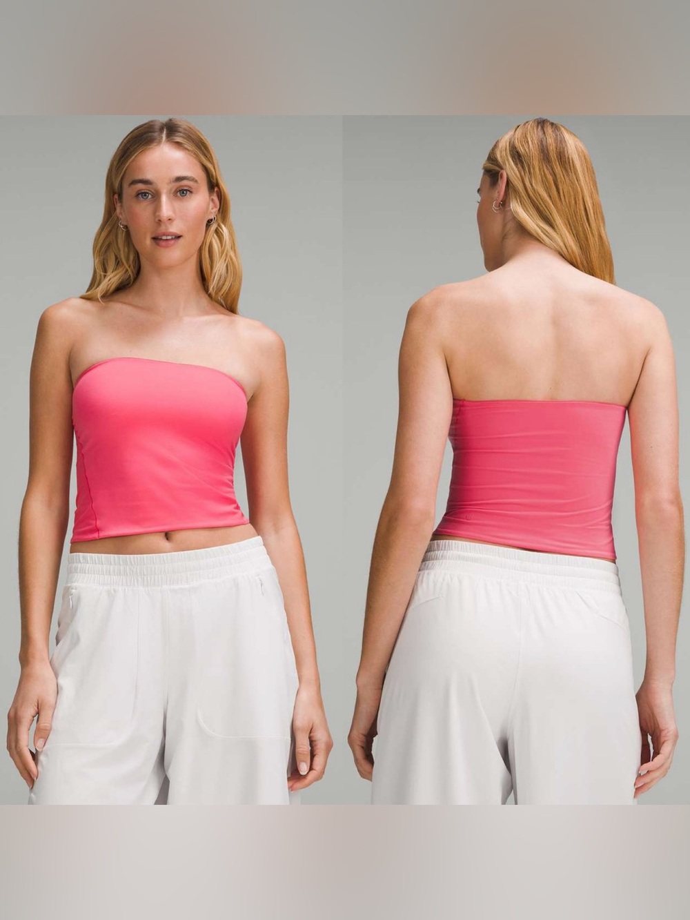 Strapless Pink Tube Top - Women's Casual Layering Top